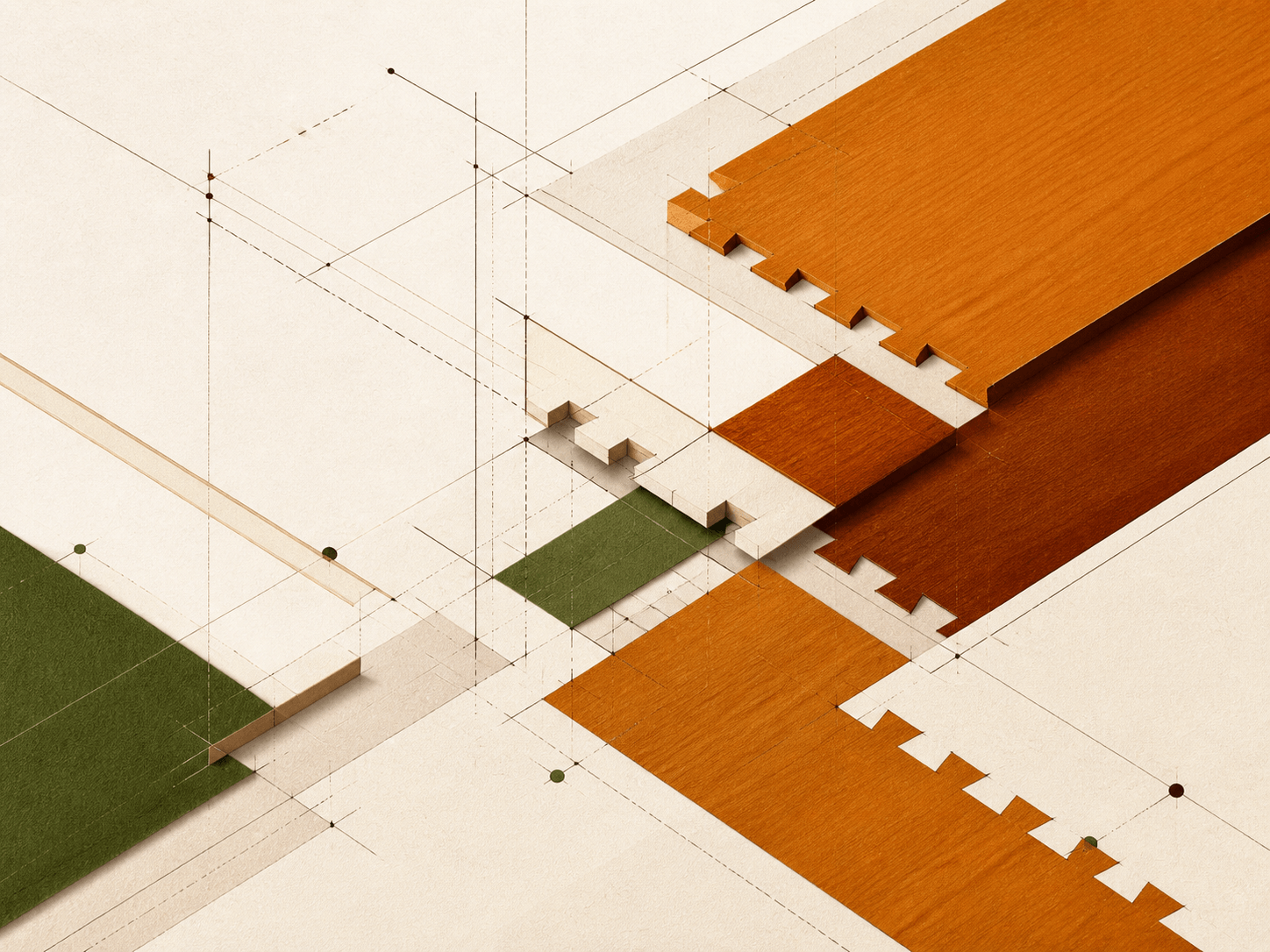 Abstract wood grain and plan lines